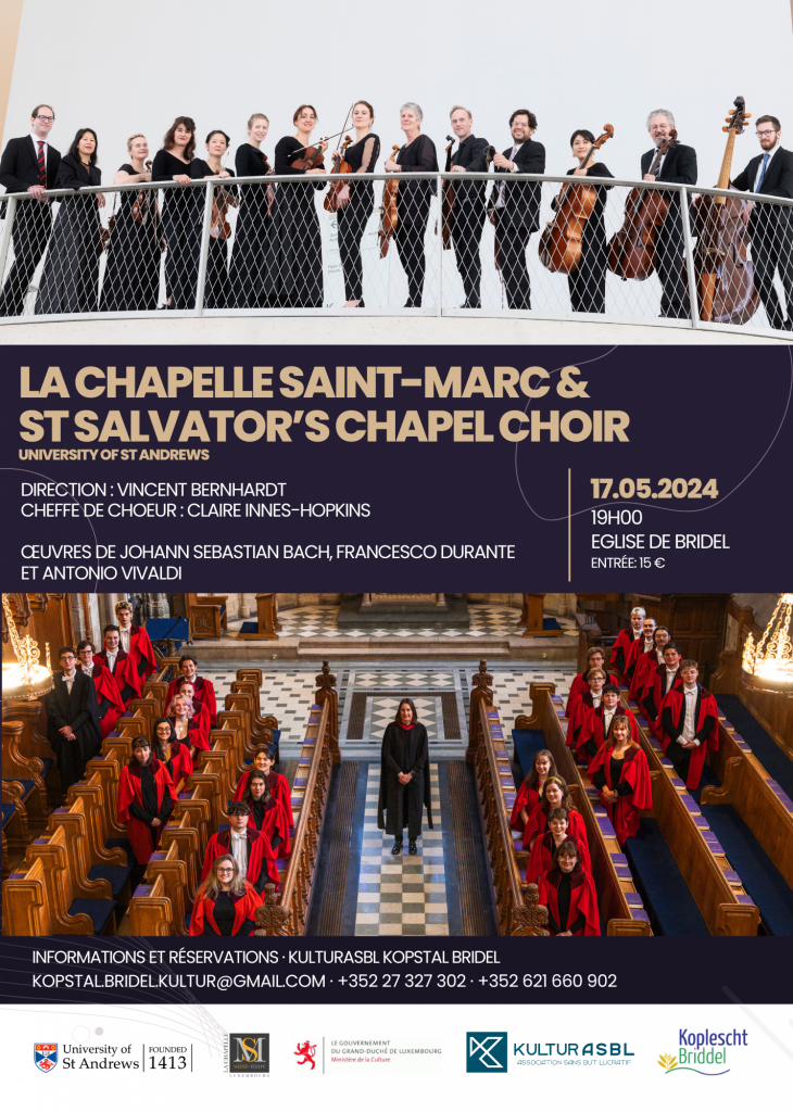 Flyer Concert St Salvators Chapel Choir - Chapelle St Marc